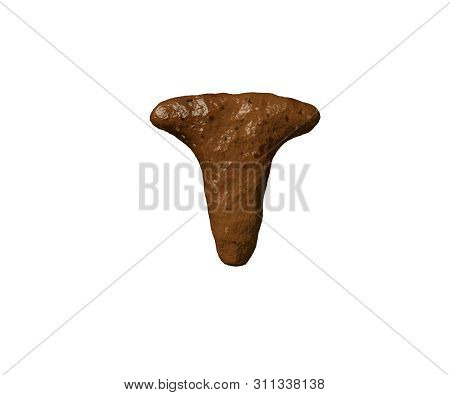 Letter T Of Shit Or Dirt Isolated On White - Bad Smell Brown Font, 3d Illustration Of Symbols