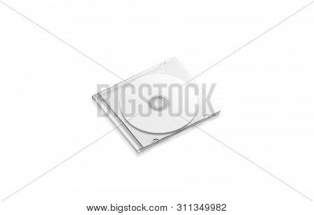 Blank White Transparent Disk Case Mockup Closed, Side View, Isolated, 3d Rendering. Empty Glossy Mul