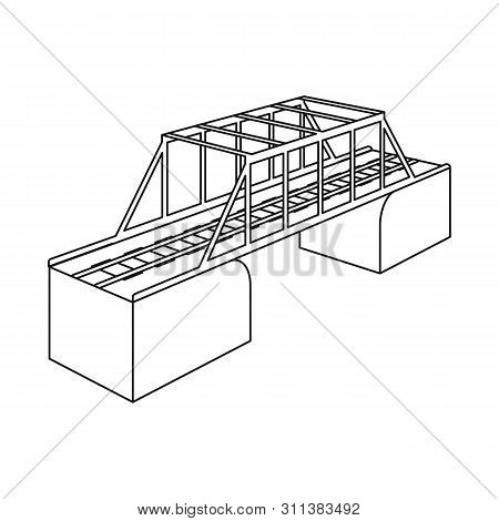 Vector Design Of Bridge And Sea Icon. Set Of Bridge And Columns Vector Icon For Stock.