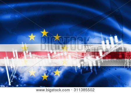 Caple Verde Flag, Stock Market, Exchange Economy And Trade, Oil Production, Container Ship In Export