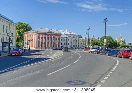 Saint Petersburg, Russia -  June 27, 2018: Lieutenant Schmidt Embankment With The Church Of The Assu