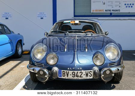 Dieppe, France - June 30, 2018: Renault Alpine Car Modele 110 Berlinette V85 On The Exposition Vinta