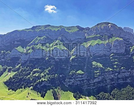 Alpine Peaks Schafberg And Marwees In The Alpstein Mountain Range And In The Appenzellerland Region 
