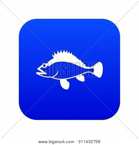 Rose Fish, Sebastes Norvegicus Icon Digital Blue For Any Design Isolated On White Illustration