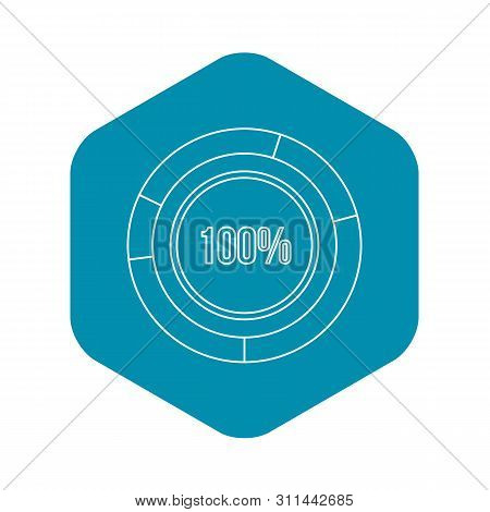 Pie Chart Circle Graph 100 Percent Icon. Outline Illustration Of Icon For Webicon. Outline Illustrat