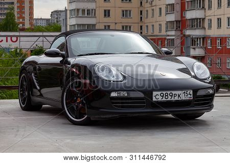 Novosibirsk, Russia - 05.31.2019: Front View Of The 2006 Sports Porsche Boxster S Sedan Prepared For