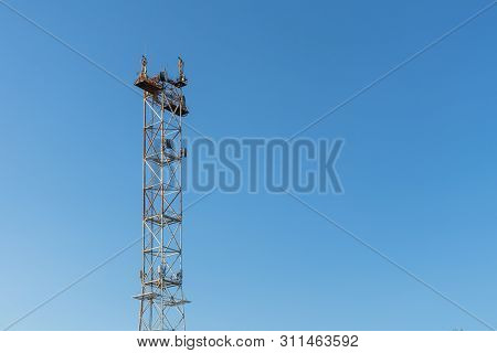 Telecommunication Sation. Gsm Tower, Mobile And Internet Tower. Gsm Transmitter. Wifi Internet Signa
