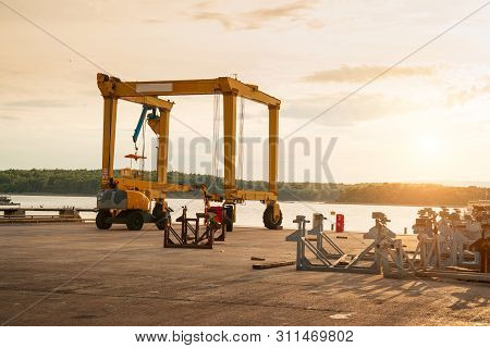 Shipyard In Punat Harbor, Krk Island , Croatia