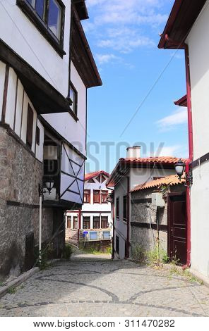 Medieval houses in old town Kaleici in Ankara, Turkey