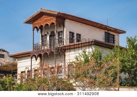Old house in Avanos village in Cappadocia, Turkey. Traditional turkish architecture building