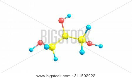 Glycerol Molecular Structure Isolated On White