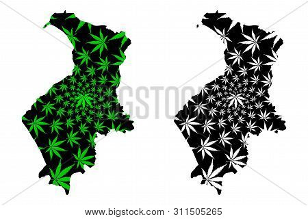 Hatay (provinces Of The Republic Of Turkey) Map Is Designed Cannabis Leaf Green And Black, Hatay Ili