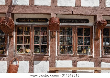 Window Of A Traditional Historic House At Odense On Denmark