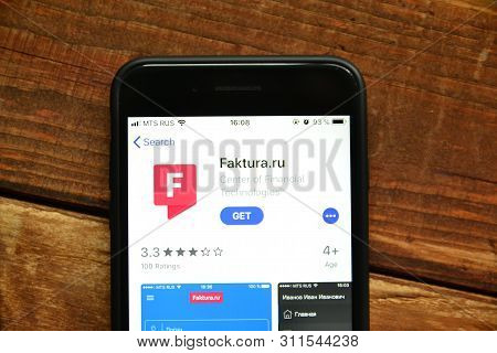 Stavropol, Russian Federation. July 15, 2019. Smartphone With Mobile Application Faktura.ru