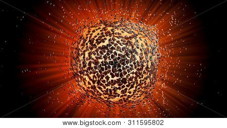 3D rendering of explosion, hi tech concept