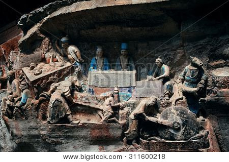 Dazu Rock Carvings as the World Heritage Site located in suburb Chongqing, China