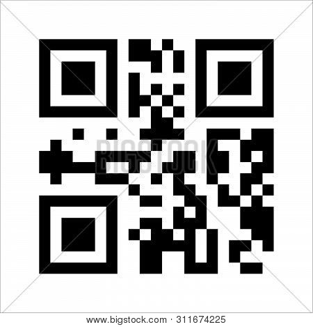 Modern Qr Code Isolated On White Background For Scanning With Smartphone. Qrcode Icon. Flat Design E