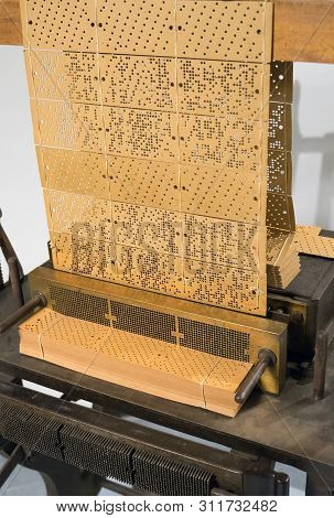 Jacquard Card Copying Machine. Used To Copy The Cards For Jacquard Loom.