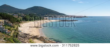 Panoramic View Of A Beautiful Beach On Galicia Coast
