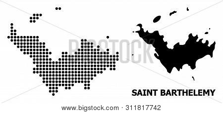 Dot Map Of Saint Barthelemy Composition And Solid Illustration. Vector Map Of Saint Barthelemy Compo