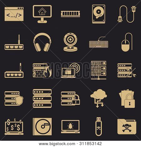 Command Line Icons Set. Simple Set Of 25 Command Line Icons For Web For Any Design
