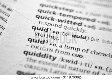 Word Or Phrase Quid In A Dictionary