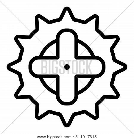 Bike Chainwheel Icon. Outline Bike Chainwheel Icon For Web Design Isolated On White Background