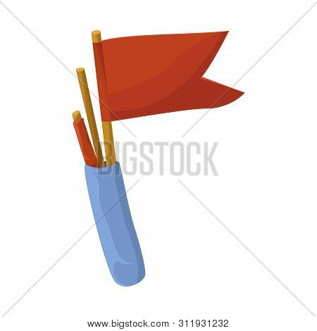 Isolated Object Of Flag And Pennant Logo. Set Of Flag And Naval Stock Symbol For Web.