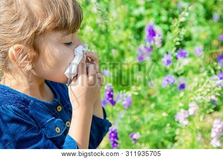 Seasonal Allergy In A Child. Coryza. Selective Focus.