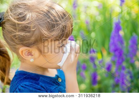 Seasonal Allergy In A Child. Coryza. Selective Focus.