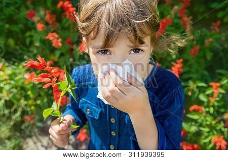 Seasonal Allergy In A Child. Coryza. Selective Focus.