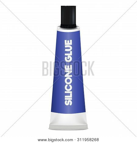 Silicone Glue Icon. Realistic Illustration Of Silicone Glue Icon For Web Design Isolated On White Ba