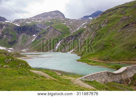 High Mountains Lake At Grossglockner High Alpine Road, Austia