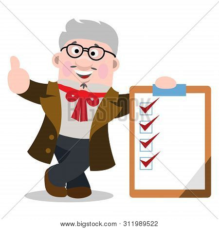 Lawyer Indicates The Price For Their Services. Cartoon Characters.