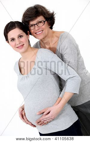 Gravid kvinde med mor