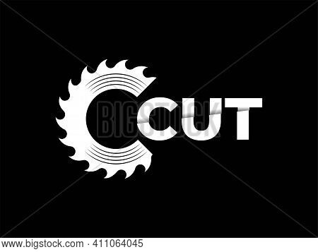 Letter C For Cut Symbol Logo Design Template With Stylized Letter C For Woodshop, Carpentry, Woodwor