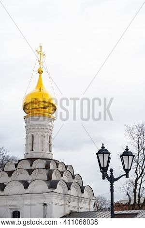Golden Dome Of The Small Cathedral Of The Donskoy Mother Of God, Donskoy Monastery, Moscow, Architec
