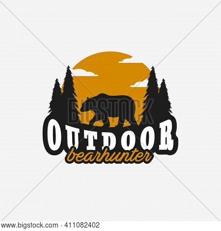 Outdoor Bear Logo Vector Design Illustration Vintage, Grizzly Bear, Polar Bear, Black Bear