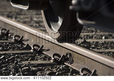 Railroad Wheel Of A Train