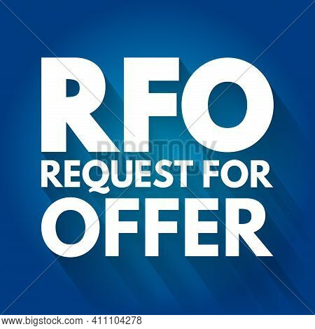 Rfo - Request For Offer Acronym, Business Concept Background