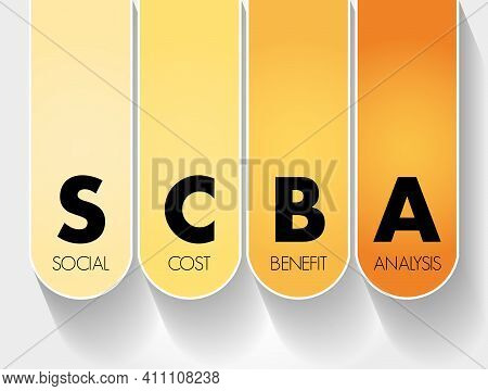 Scba - Social Cost Benefit Analysis Acronym, Business Concept Background