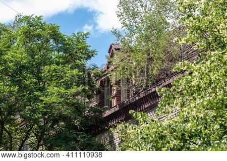 Beelitz, Germany - June 30, 2020: Selective Focus On A Old Building Of A Very Impressive Lost Place,