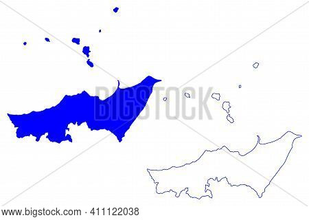 Messina Province (italy, Italian Republic, Sicily Region) Map Vector Illustration, Scribble Sketch P