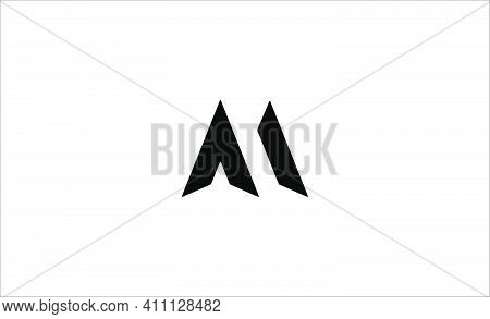 Letter M Am Ma Mm Monogram Logo Design Minimal Icon With Black Color