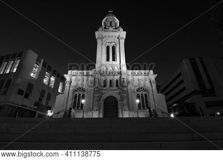 View Of The Saint-charles Church In Monte Carlo At Night