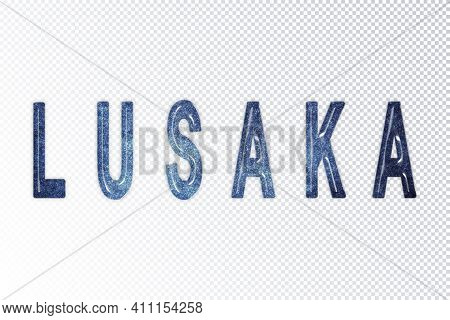 Lusaka Lettering, Lusaka Milky Way Letters, Transparent Background, Clipping Path