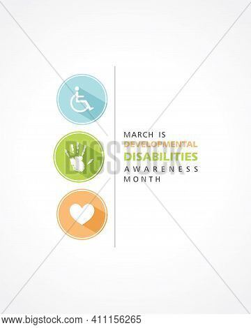 Vector Illustration Of Developmental Disabilities Awareness Month Observed In The Month Of March