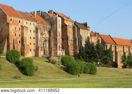 14th Century Grudziadz Granaries, Fortification Complex Of River Bank On The Vistula River, Grudziad