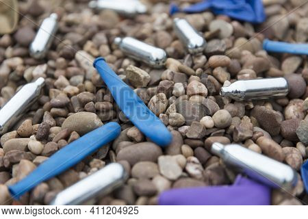 Nitrous Oxide Metal Bulbs Or Laughing Gas Recreational Drug Use