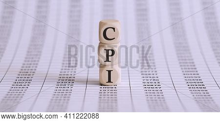 Cpi Word On Wood Blocks Concept On Chart Papers